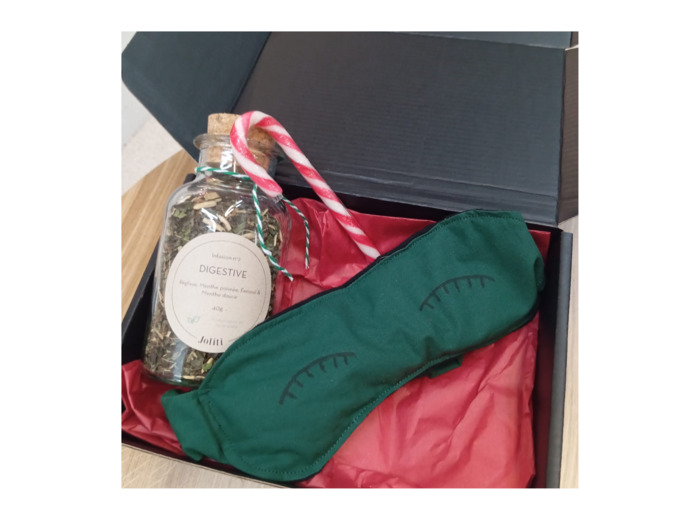 Coffret cadeau Masque et Tisane - Modèle vert