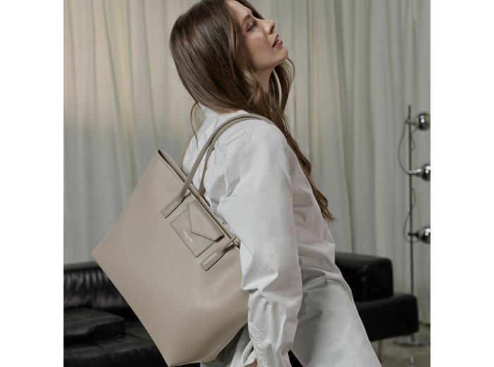 Lancaster Maya Double Kba Sac Shopping 517-103 Galet Fonce