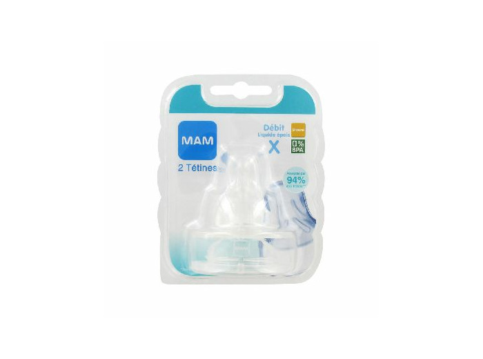 Tetines Ultra Douces Silicone Debit X Liquide Epais X2 6 Mois Et Plus Mam