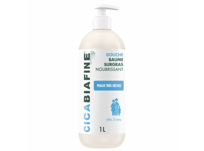 Baume Douche Surgras Hydratant Flacon-Pompe 1L Cicabiafine Biafine