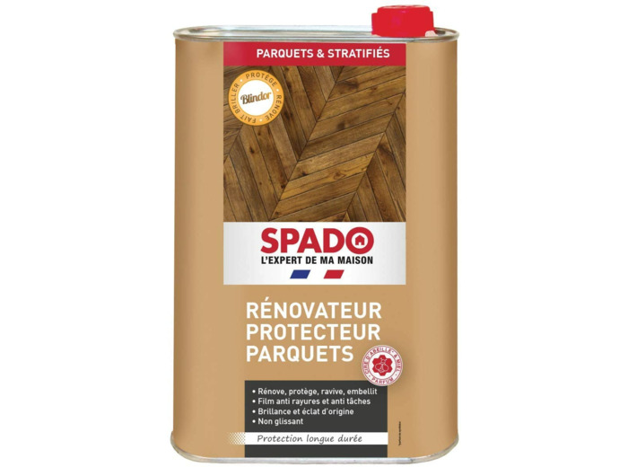 SPADO - Entretien Parquet - Protection Rénovatrice Brillante Blindor - Parquets Cirés et Vitrifiés - 1L