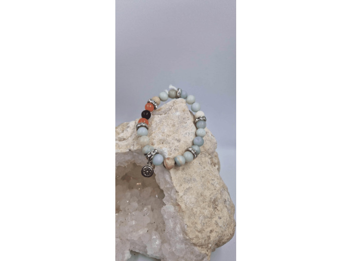 Bracelet aigue marine calcite OLPA2209