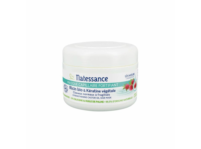 Masque capillaire fortifiant - Ricin Bio & Kératine végétale 200ml Natessance