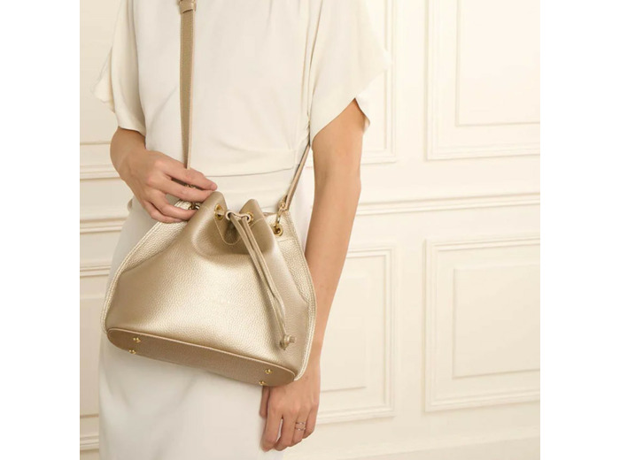 Lancaster Alba Double Sac Bourse 470-81 Or Pale In Nude