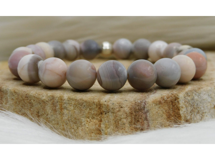 BRACELET AGATE BOTSWANA ROSE