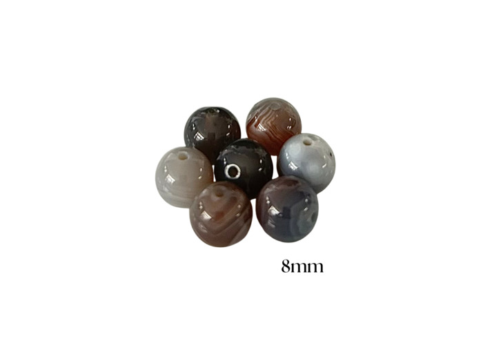 PERLES AGATE BOTSWANA GRISE