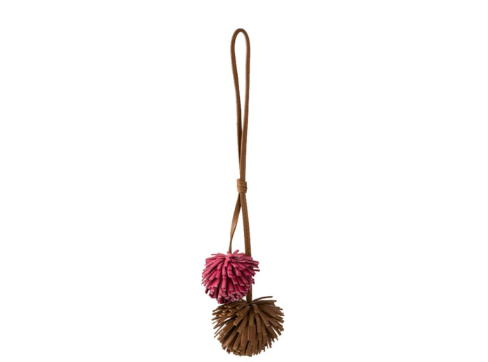 Biba Connecticut Porte-Clés Pompons En Cuir COH8L Fucsia