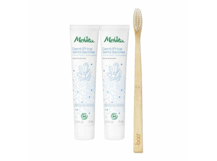 Duo Dentifrices Dents Blanches + brosse à dents offerte Melvita