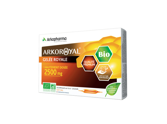 Gelée royale 2500mg 20 ampoules Arkoroyal Arkopharma