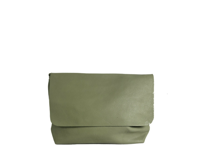 Farfouillette Grand Sac Porté Travers A Rabat Et Similicuir Effet Grainé Amande