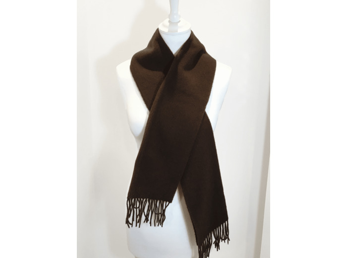 Écharpe unie en cachemire marron - Labonal