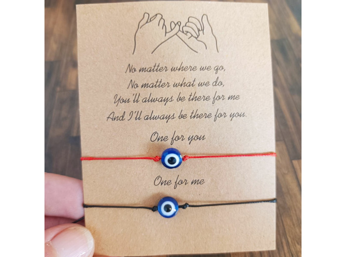 2 bracelets œil porte bonheur