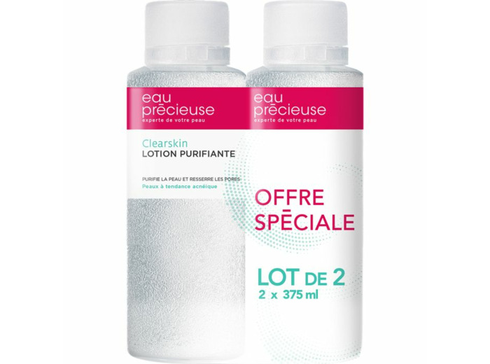 Lotion Purifiante Nettoyante 2x375ml Eau Precieuse