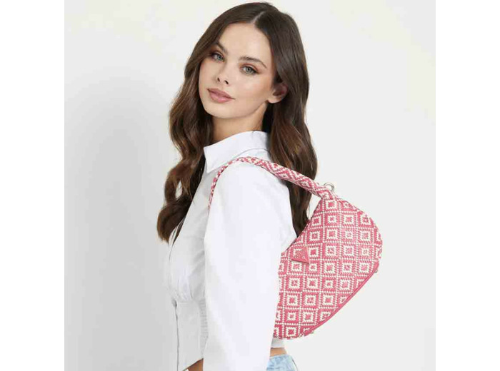 Guess Rianee Sac Epaule Raphia Watermelon