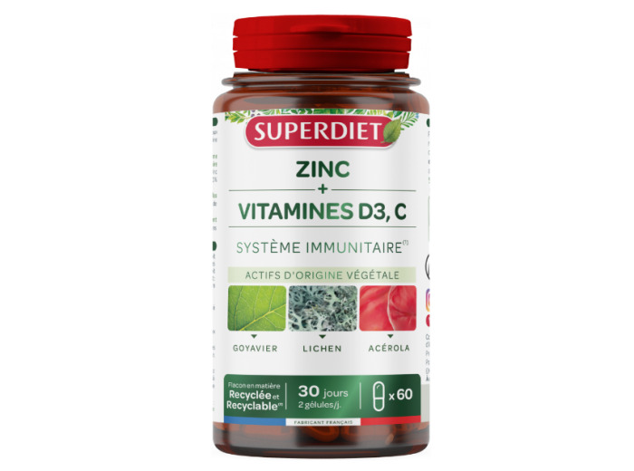 SUPERDIET ZINC  VITAMINE D3,C GELU60