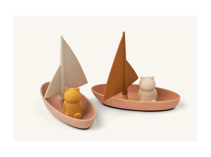 Ensemble bateaux chats lot de 2 mix rose