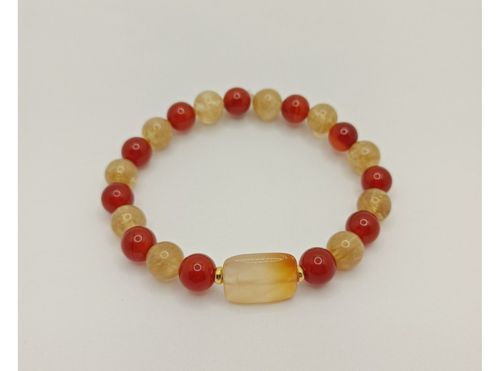 Bracelet cornaline/citrine/agate