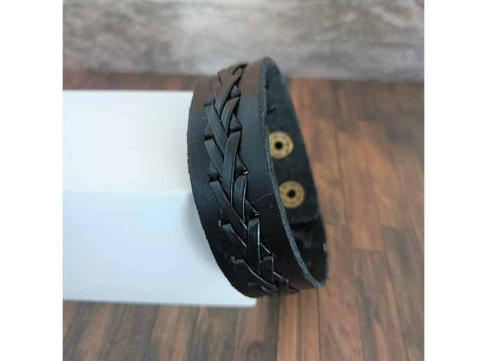 Bracelet cuir homme noir 6