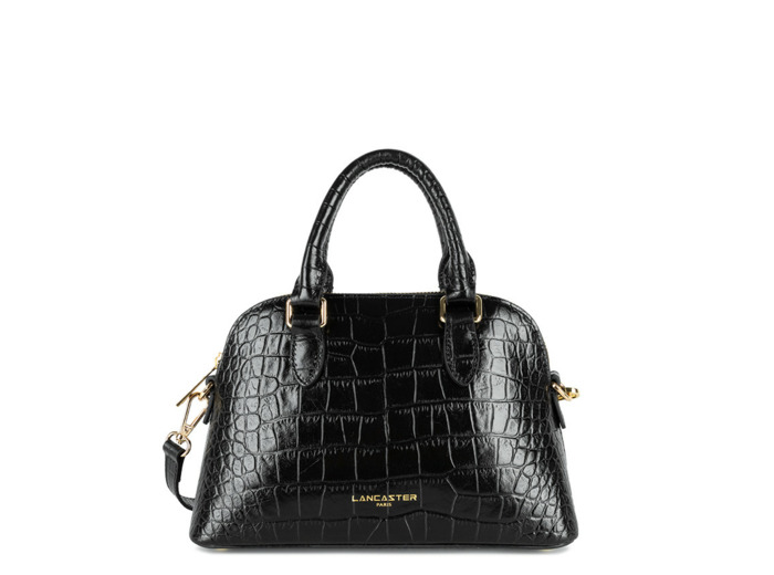 Lancaster Exo Mini Sac à Main Demi Lune Croco 524-105 Noir