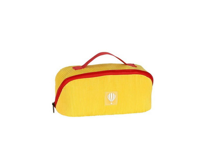 Le Voyage En Panier Bubble Gum Trousse De Toilette Velours Jaune