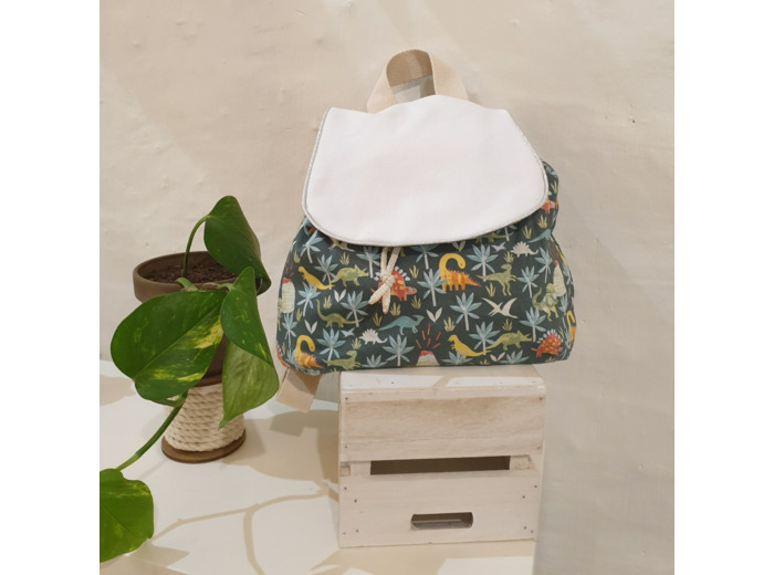 Sac à dos enfant personnalisable Ecole/Crêche modèle Dino/vert