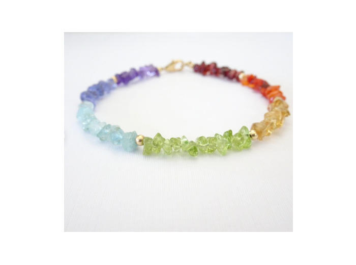 Bracelet 7 chakras en perles chips