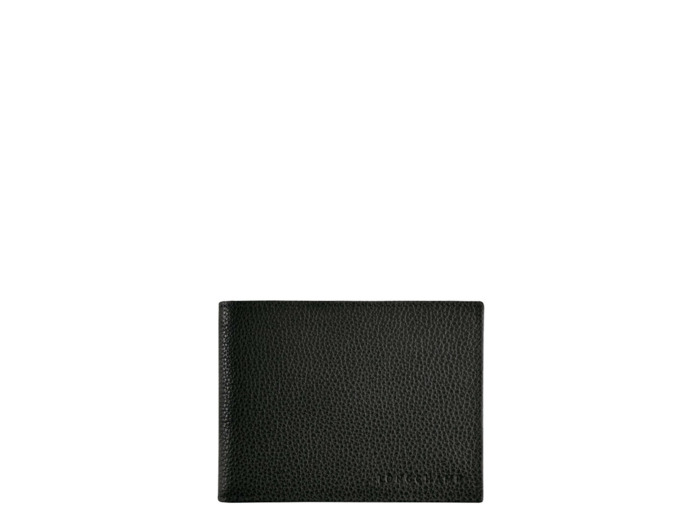 Longchamp Veau Foulonné Portefeuille En Cuir Noir
