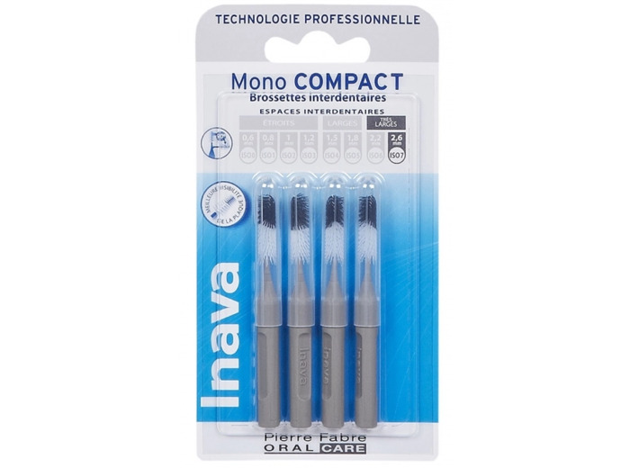 Brossettes Interdentaires 2.6mm Gris X4 Mono Compact Inava