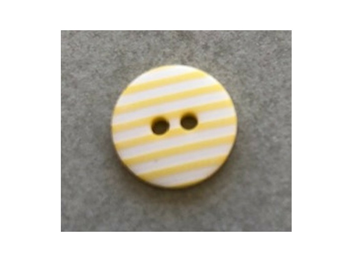 Bouton rayé jaune 12 mm
