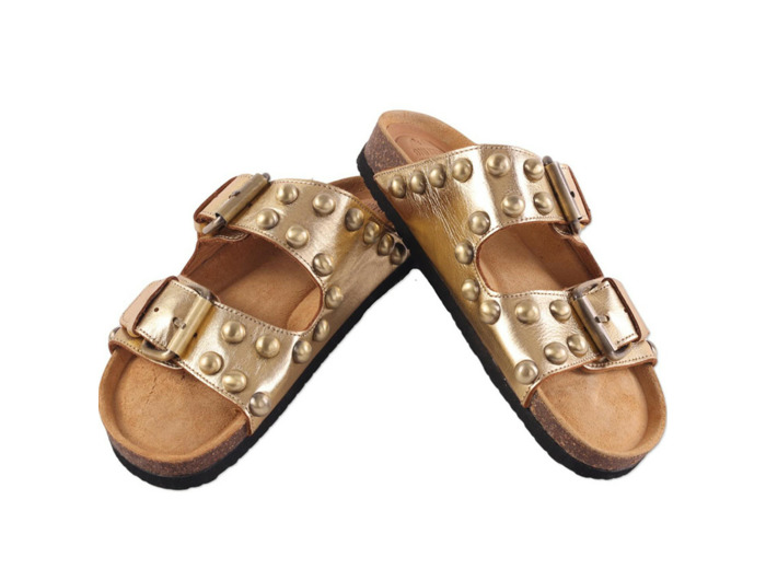 Virginie Darling Tata Rock Sandales cuir T41 Or