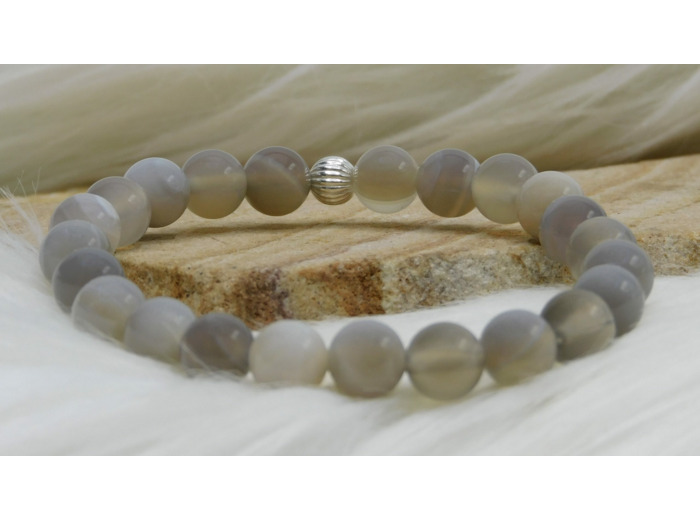 BRACELET AGATE GRISE