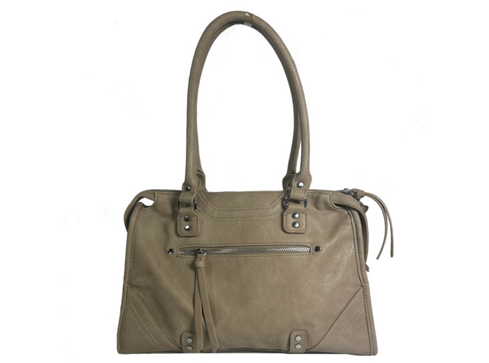 Farfouillette Sac Shopping Aux Détails Métalliques Taupe