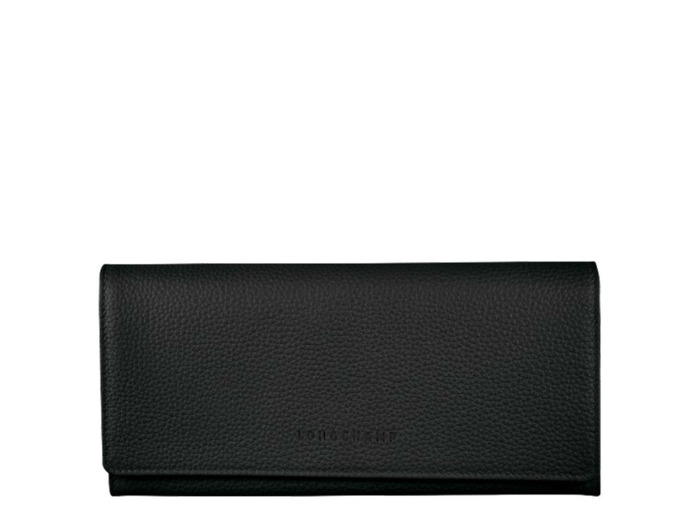 Longchamp Le Foulonné Portefeuille Long A Rabat Noir