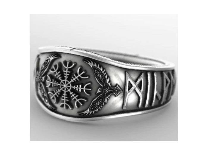 Bague homme aigles en argent plaqué