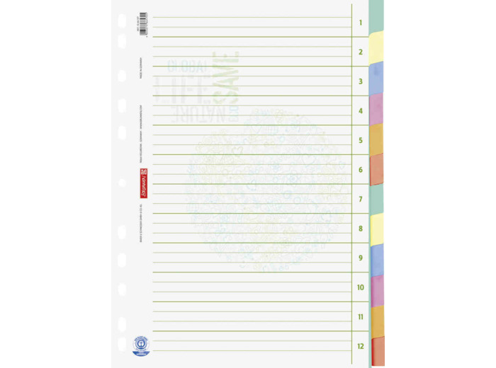 Jeu d'intercalaires "Recycling" - 12 positions