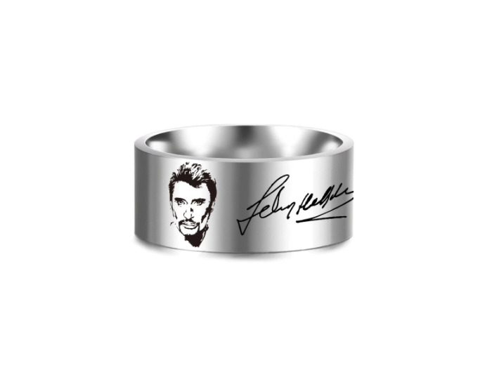 Bague Johnny Hallyday en acier inoxydable