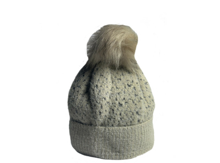Fonem Chic & Chaud Bonnet Avec Pompon Et Revers Beige