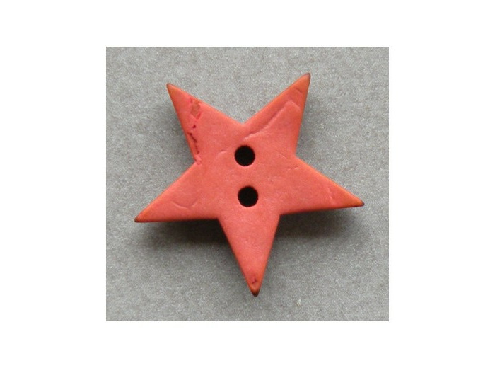 Bouton bois étoile orange