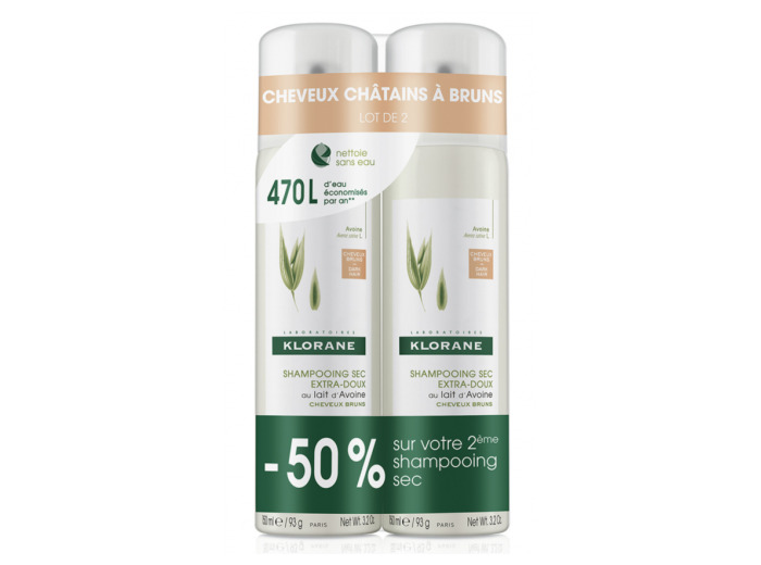 KLORANE DUO SHAMP SEC AVOINE TEINTE 2X150