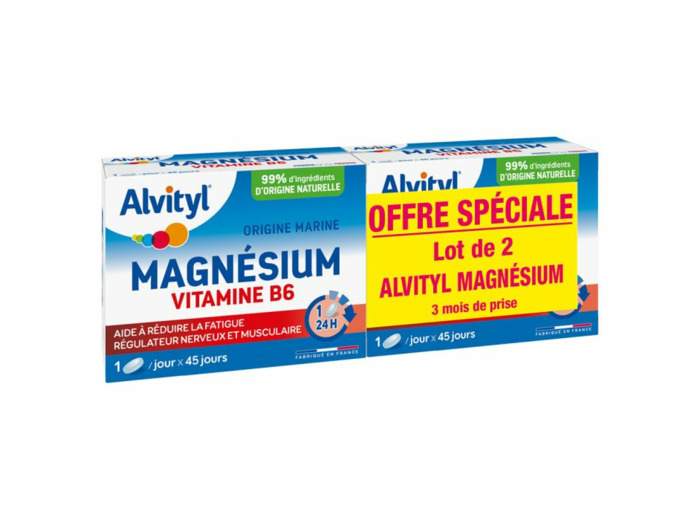 Magnésium Vitamine B6 2x 45 comprimés Alvityl