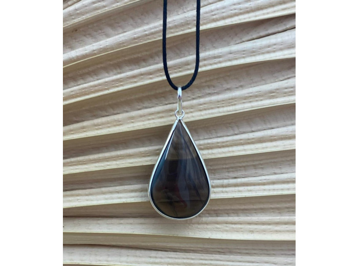 Pendentif goutte quartz fumé