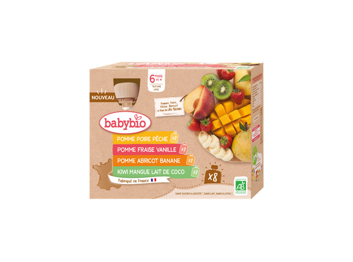 BABYBIO MULTIPARFUMS FRUITS 6M 8X90G