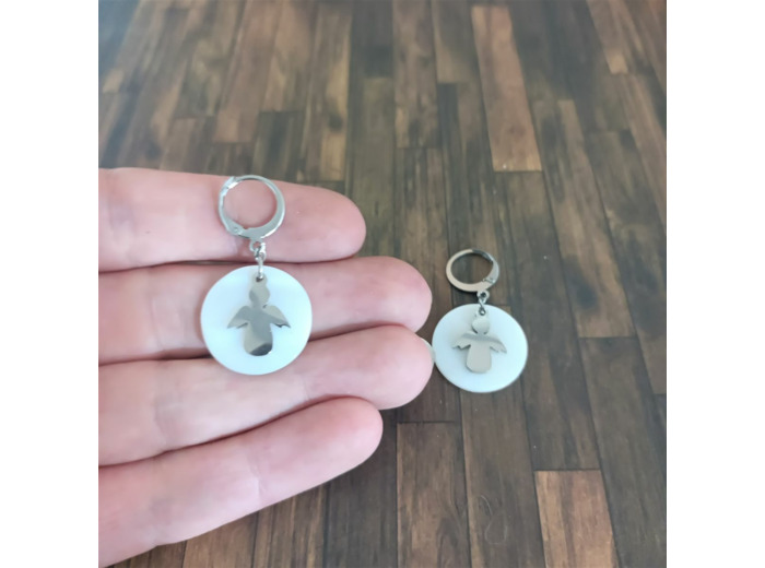 Boucles d'oreilles nacre et ange