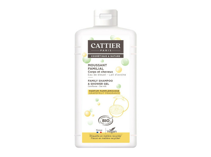 Moussant Familial Corps Et Cheveux Bio 500ml Gel Douche Cattier