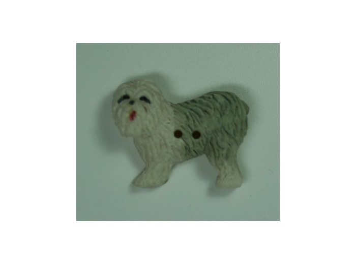 Bouton chien blanc