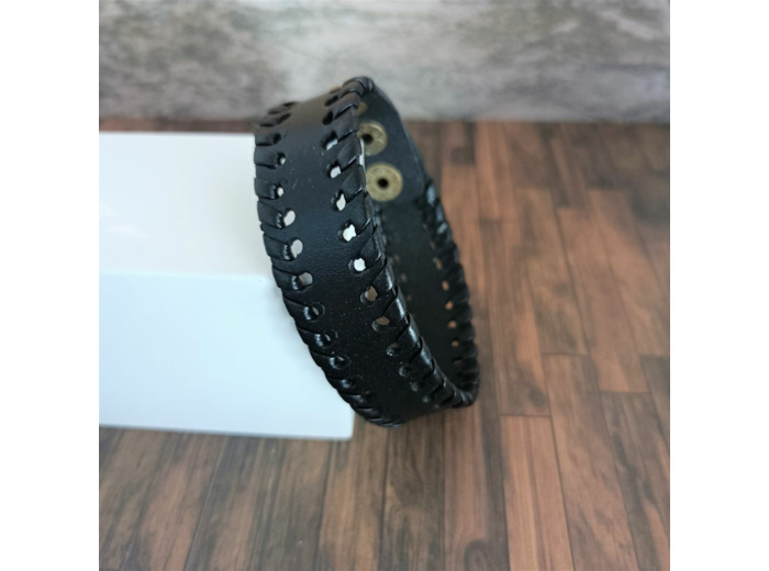 Bracelet cuir homme noir 4