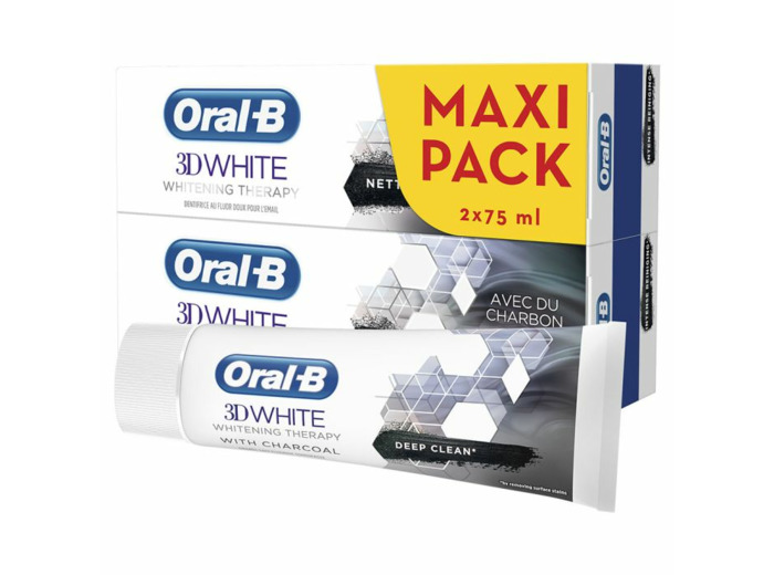 Whitening Therapy Nettoyage Intense Dentifrice 2x75ml 3D White Oral-B