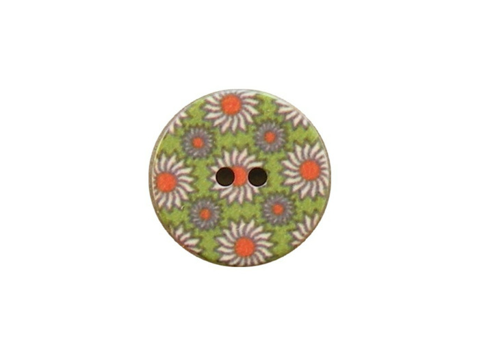 Bouton fleurs vertes 15 mm