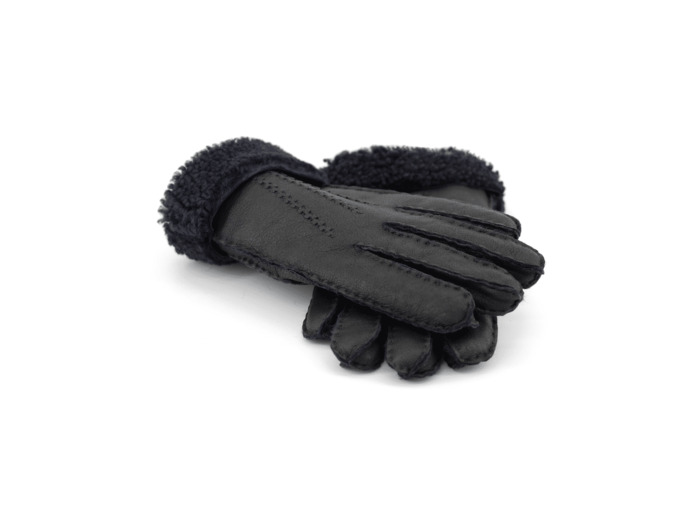 Gants en peau de mouton nappa noire