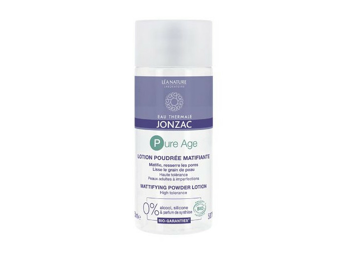 Lotion Poudrée Matifiante Bio 150ml Pure Age Eau thermale Jonzac